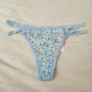 Victoria's Secret PINK tiny floral lace strappy thong